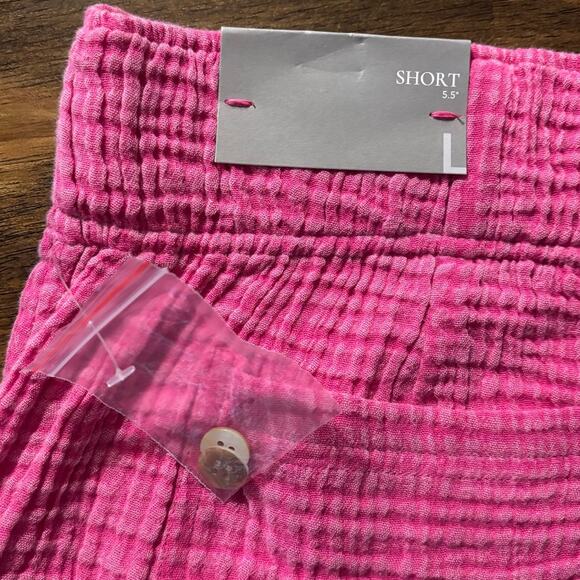 Soft Surroundings Women’s Large Shorts 5.5" Inseam Cotton Gauze Cuffed High Rise - Picture 5 of 12